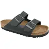 Image de Birkenstock, Unisexe, Sandales, Arizona Weichbettung Fettleder Nubuk Normal, Noir, (41)