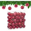 Image de Relaxdays, Décorations de sapin de Noël, - Weihnachtskugeln 50er Set, Rot/ Silber, 7 x 6 cm (50x)