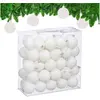 Image de Relaxdays, Décorations de sapin de Noël, - Weihnachtskugeln im 50er Set, Weiss/ Silber, 7 x 6 cm (50x)