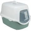 Image de Trixie Bac à litière Vico avec capot, vert/blanc, Bac à litière pour chat