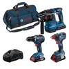Image de Combi-kit 3 outils 18V : GSR 18V-55 + GDX 18V-200 + GBH 18V-22 + 3 batteries 4,0 Ah (PC) + GAL 1880CV (C) - BOSCH - 0615A5003B
