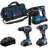 Image de Bosch Professional, Perceuse + Visseuses sans fil, Combo Kit (Marteau perforateur, Perceuse, Tournevis)