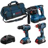 Image de Pack 3 machine 18 V (GSR55 - GBH22 - GDX200) + 3 batteries + chargeur rapide + sac BOSCH 0615A5003B