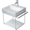 Image de Duravit, Meuble sous-lavabo, Console métallique DURASQUARE suspendue, pour lavabo 235350 chromé (56.50 x 45.10 x 79 cm)