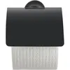 Image de Duravit, Dérouleur de papier toilette, Porte-rouleau de papier STARCK T avec couvercle noir mat