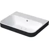 Image de Duravit, Évier, Vasque à poser HAPPY D.2 PLUS m ÜL m HLB 600x460mm o HL blanc/anthracite (46 cm, 60 cm)