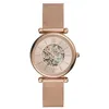Image de Montre Fossil Carlie automatique en acier inoxydable ton or rose pour femme, ME3175