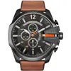 Image de Diesel, Montre, Mega Chief, Noir, Marron, Transparent, Gris, (Chronographe, Horloge analogique, 51 mm)