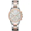 Image de Armani Exchange, Montre, Lady Banks, Multicolore, Or, Blanc, Argent, (Chronographe, Horloge analogique, 36 mm)