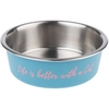 Image de Gamelle en inox TIAKI "Better With A Cat" pour chat - capacité : 850 mL, 17,2 cm de diamètre