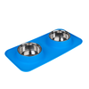 Image de Gamelle double TIAKI avec tapis en silicone pour chien et chat - capacité : 2 x 540 mL, 14 cm de diamètre