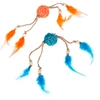 Image de Lot de jouets TIAKI Petites balles en osier avec plumes pour chat - lot de 2 jouets