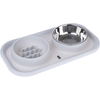 Image de Double écuelle antiglouton en inox avec tapis TIAKI 2x300 ml chien