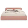Image de Lit double BELARTI 140 x 190 cm, revêtement en tissu - Rose