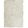 Image de Tapis en Cuir Fait Main "Spark" Ivoire & Or 80 x 150 cm