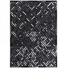 Image de Tapis en Cuir Fait Main "Spark" Noir & Argent 120 x 170 cm