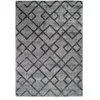 Image de Tapis Rétro à Poils Courts Fait Main "Luxury III" Gris 80 x 150 cm
