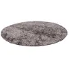 Image de Tapis Shaggy Rond Fait Main "Diamond" Champagne 160 cm