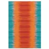 Image de Tapis en Laine Tissé Fait Main "Sunset" Orange & Bleu 120 x 180 cm