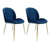 Image de Lot de 2 chaises design "charlize" 90cm bleu & or