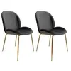 Image de Lot de 2 chaises design "charlize" 90cm gris & or