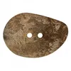 Image de Carte de 1 bouton galet navette Taupe 2 trous 54mm - Union Knopf(...) - Marron