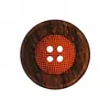 Image de Carte de 4 boutons Panier rond 4 trous Orange 18mm - Union Knopf(...) -
