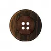 Image de Carte de 3 boutons Panier rond Marron moyen 23mm - Union Knopf(...) -