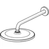 Image de Hansa, Pommeau de douche, viva - hoofddouche, diameter 3 cm, mat zwart (1 Type de jet, 12 l/min)