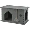Image de Trixie Kattenmand Huis Lene Vilt Grijs - 54X30X35 Cm (Chat), Panier pour chien + chat