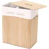 Image de Corbeille à linge MENDLER HWC-C21, bambou, 2 compartiments, 63x55x34cm, 100l nature