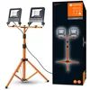 Image de Work light luminaire LED: adapté au sol - Worklights - TRIPOD / 100 W - 220 240 V - angle de rayonnement: 120° - Blanc froid - 4000 K - matériau de corps: aluminum/acier - IP65 - 4-pack}