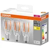 Image de 3-Pack OSRAM LED BASE Classic A100 - ampoules LED à filament transparent en verre pour culot E27 - forme ampoule - blanc chaud (2700K) - 1521 lumen - en remplacement des ampoules classiques 100W - boite de 3}
