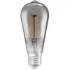 Image de LEDVANCE Ampoule LED intelligente avec Wifi - culot E27 - gradable - blanc chaud (2500K) - forme Edison - filament clair dans un verre fumé - rempl. des ampoules de 44W - contrôlable avec Alexa - Google}