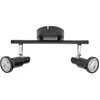 Image de LEDVANCE LED SPOT GU10: 2 x 3 - 4W - 460lm - noir - température de couleur de 2 700K - lumière chaude - design intemporel - ampoule LED interchangeable - idéale pour les intérieurs - CRI 90 - têtes réglables.}