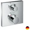 Image de HANSGROHE Façade pour mitigeur thermostatique encastré Ecostat Square avec robinet d'arrêt et inverseur chromé