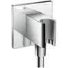 Image de hansgrohe, Robinetterie de salle de bains, Fixfit Porter Square Axor Raccord de flexible avec raccord anti-retour chromé
