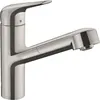 Image de Robinet de cuisine avec douchette HANSGROHE Focus M42 150 aspect acier inox