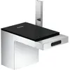 Image de hansgrohe, Robinet de bidet, Mitigeur monocommande pour bidet AXOR MYEDITION avec plaque chrome/verre noir