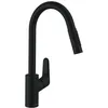 Image de Robinet de cuisine avec douchette HANSGROHE Focus M41 240 2 jets noir mat