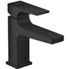 Image de HANSGROHE Mitigeur lavabo Metropol 100 poignée manette bec court, bonde Push-Open noir mat
