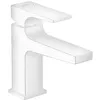 Image de HANSGROHE Mitigeur lavabo Metropol 100 poignée manette bec court, bonde Push-Open blanc mat