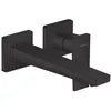 Image de HANSGROHE Mitigeur de lavabo encastré mural, bec 225mm, poignée manette, bonde à écoulement libre noir mat