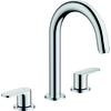 Image de Mélangeur robinet HANSGROHE Vernis Blend 3 trous Chromé avec tirette et vidage synthétique