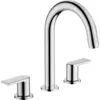 Image de Mélangeur robinet HANSGROHE Vernis Shape 3 trous Chromé avec tirette et vidage synthétique