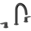 Image de hansgrohe, Robinetterie de salle de bains, HG Mélangeur lavabo 3 trous VERNIS Shape avec vidage à tirette. 1 1/4 pouce noir mat