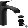 Image de hansgrohe, Robinetterie de salle de bains, HG EH-WT-MI 110 VIVENIS m Garniture d'écoulement à tirette noir mat