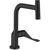 Image de Axor, Robinetterie de cuisine, Mitigeur monocommandé de cuisine CITTERIO Select 2 jet, avec douchette extractible noir mat