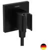 Image de Support pommeau de douche avec raccordement HANSGROHE Fixfit E noir mat