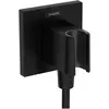 Image de hansgrohe, Pommeau de douche, HG Raccord mural FixFit E avec support de douche noir mat